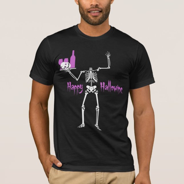 Lycklig Hallowine Headless Skeleton T Shirt (Framsida)