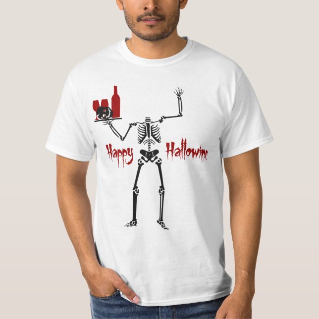 Lycklig Hallowine Headless Skeleton Tee Shirt (Framsida)