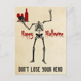 Lycklig Hallowine Headless Skeleton Vykort