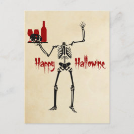 Lycklig Hallowine Headless Skeleton Vykort