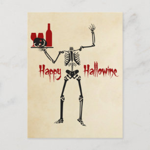 Lycklig Hallowine Headless Skeleton Vykort