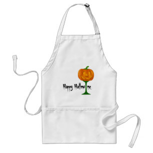 Lycklig Hallowine Pumpkin Vin Glass Halloween Förkläde