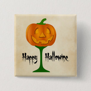 Lycklig Hallowine Pumpkin Vin Glass Halloween Knapp