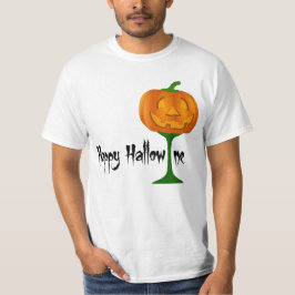 Lycklig Hallowine Pumpkin Vin Glass Halloween T-shirt