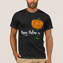 Lycklig Hallowine Pumpkin Vin Glass Halloween T-shirt