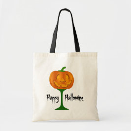 Lycklig Hallowine Pumpkin Vin Glass Halloween Tygkasse