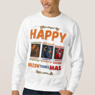 Lycklig HallowTackMas T-rex Lång Ärmad Tröja
