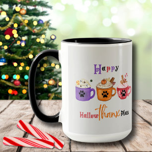 Lycklig Hallowthanksmas Hallowthanxmas Helgdag Mugg