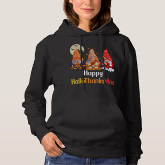 Lycklig Hallowthanksmas Santa Hat Pumpkin Turkiet T Shirt