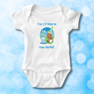 Lycklig halva födelsedagen Baby Björn med tårta T Shirt