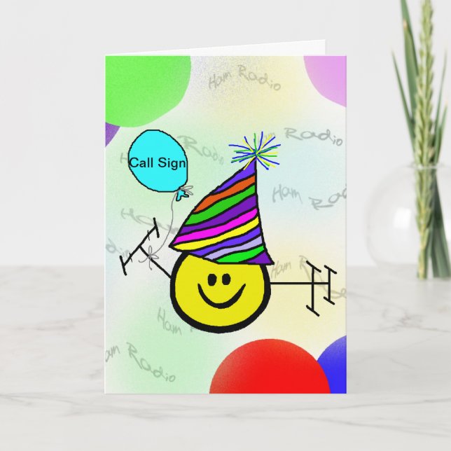 Lycklig Ham Ham Radio Birthday Card - Anpassa det! Kort (Framsida)