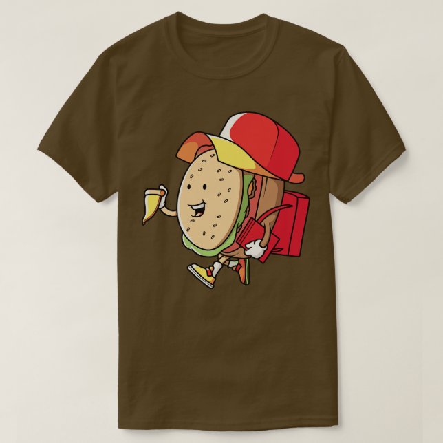 Lycklig Hamburger Schoolboy T Shirt (Design framsida)