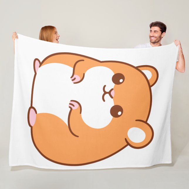 Lycklig Hamster Fleece Blanket (På plats)