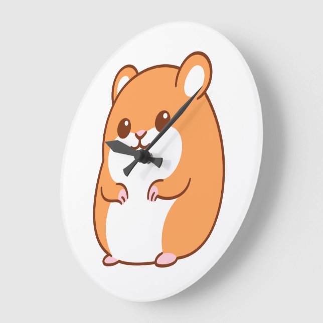 Lycklig Hamster Wall Clock Stor Klocka (Vinkel)