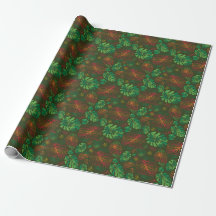 Lycklig Hand plockade Monstera Wrapping Papper
