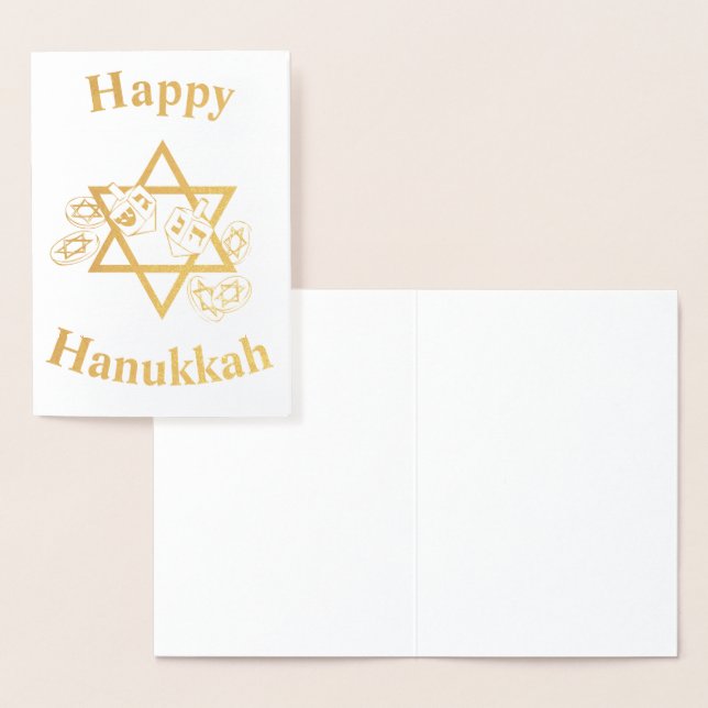 Lycklig Hannukah Folierat Kort (Display)