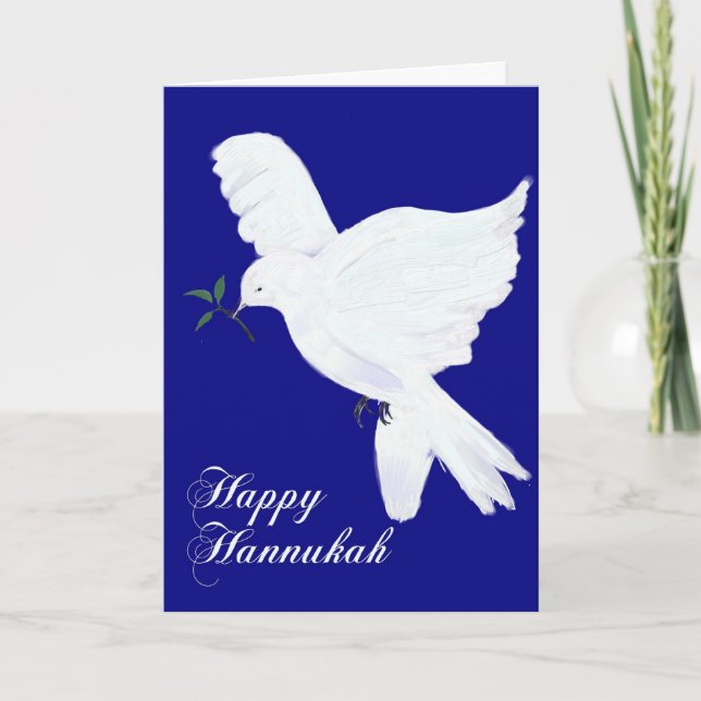 Lycklig Hannukah!-Peace Dove Kort (Framsida)