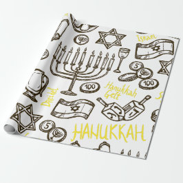 Lycklig Hannukah Wrapping Papper Gift Wrap Presentpapper