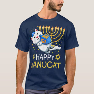 Lycklig Hanucat Ugly Hanukkah Jewish Chanukka Cute T Shirt