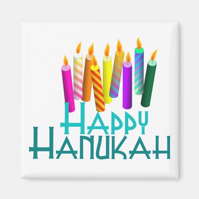 Lycklig Hanukah Candle Magnet (Framsidan)