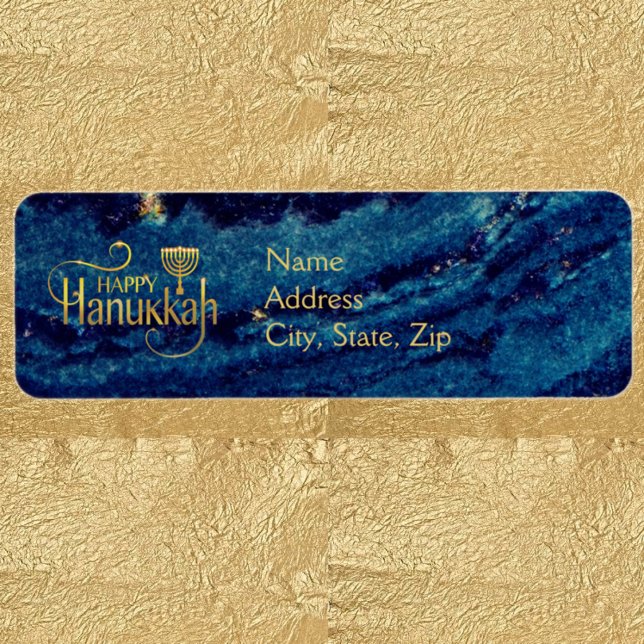 Lycklig Hanukah Menorah 🕎 Label Returadress Etikett (Skapare uppladdad)