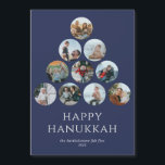 Lycklig Hanukkah 10 Photo Magnet Blue<br><div class="desc">De hälsningskort som dina vänner och familj kommer att få behålla och njuta av i åratal för kom! Kan inte plocka bara ett eller två av dina favoritfoton i familjen? Dessa 5-tums x 7-tums kylskåp har platshållare för 10 av dina favoritfoton, familjens namn och år. Bilderna är runda i form....</div>