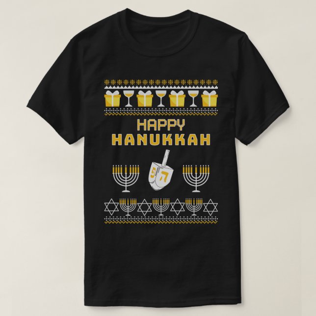 Lycklig Hanukkah 1 T Shirt (Design framsida)