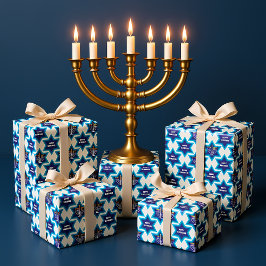 Lycklig Hanukkah 1a Papper Presentpapper