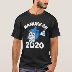 Lycklig Hanukkah 2020 Dreidel Dabbing Ansikte Mask T Shirt
