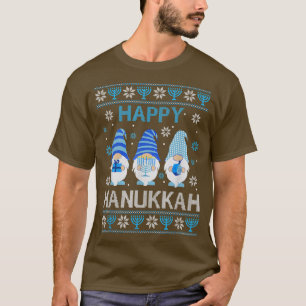 Lycklig Hanukkah 2021 Gnome Menorah Dreidel Ugly C T Shirt