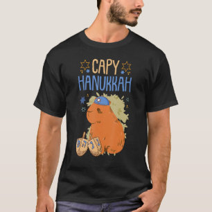 Lycklig Hanukkah 2022 Dreidel Menorah Capybara Cap T Shirt