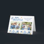 Lycklig Hanukkah 2 Foto Helgkort<br><div class="desc">Skicka Önskemål med det här fotot-Helgdag som innehåller ett Watercolor-skript i Lycklig Hanukkah och judiska Helgdag-symboler för att markera ditt hälsning-meddelande.</div>