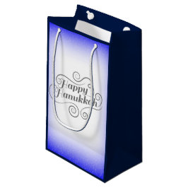 Lycklig Hanukkah, 2-tonsblå, vit bakgrund