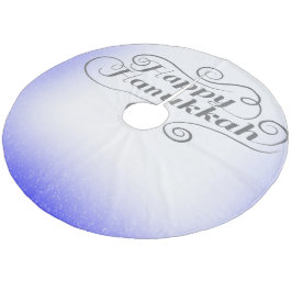 Lycklig Hanukkah, 2-tonsblå, vit bakgrund Julgransmatta Fleece