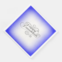 Lycklig Hanukkah, 2-tonsblå, vit bakgrund