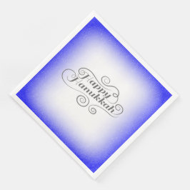 Lycklig Hanukkah, 2-tonsblå, vit bakgrund Pappersservett