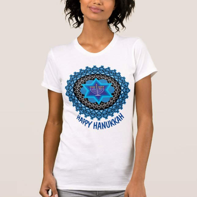 Lycklig Hanukkah 3 - vacker utformning T Shirt (Framsida)