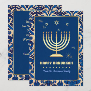 Lycklig Hanukkah. Anpassadets hälsningskort Julkort