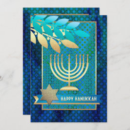 Lycklig Hanukkah. Anpassadets hälsningskort Julkort