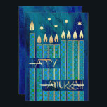Lycklig Hanukkah. Anpassadets hälsningskort Julkort<br><div class="desc">Lycklig Hanukkah! Menorah Candles och David Design Anpassades stjärna Hanukkah Greeting Cards/Hanukkah Firande Inbjudan med personlig text. Matchningskort och gåvor finns tillgängliga i de judiska Helgdagarna/Hanukkah-kategorin i vår butik.</div>