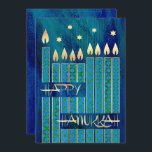 Lycklig Hanukkah. Anpassadets hälsningskort Julkort<br><div class="desc">Lycklig Hanukkah! Menorah Candles och David Design Anpassades stjärna Hanukkah Greeting Cards/Hanukkah Firande Inbjudan med personlig text. Matchningskort och gåvor finns tillgängliga i de judiska Helgdagarna/Hanukkah-kategorin i vår butik.</div>