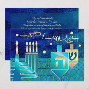 Lycklig Hanukkah. Anpassadets hälsningskort Julkort