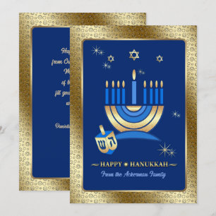 Lycklig Hanukkah. Anpassadets hälsningskort Julkort