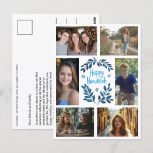LYCKLIG HANUKKAH ANPASSNINGSBAR 6 PHOTO Helgdag Vykort