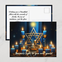 🕎 Lycklig Hanukkah, anpassningsbar Helg Vykort