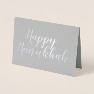 Lycklig Hanukkah anpassningsbar modern manustypogr Folierat Kort