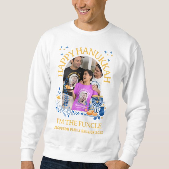 LYCKLIG HANUKKAH Anpassningsbar Photo FUNCLE T Shirt (Framsida)