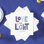 lycklig Hanukkah-Anpassningsbarna Kärlek och ljus Pappersservett<br><div class="desc">Personlig Hanukkah temat design.</div>