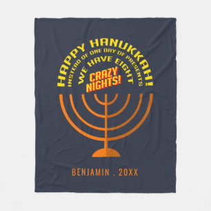 Lycklig Hanukkah Åtta natten Firande Fleecefilt