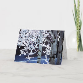 Lycklig Hanukkah Birch träd frost Helgkort